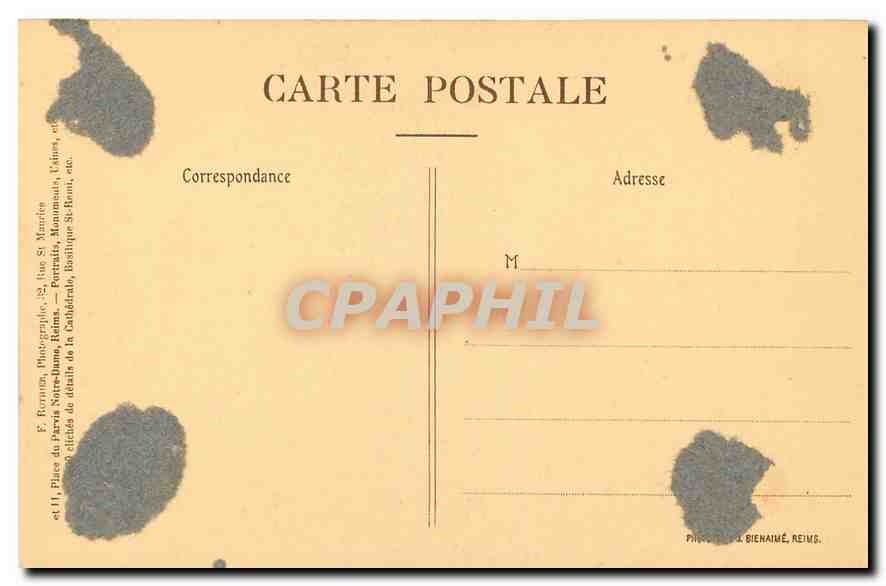 CPA Reims La Ctahedrale Cote Sud Galerie baute et Ensemble  — Rückseite