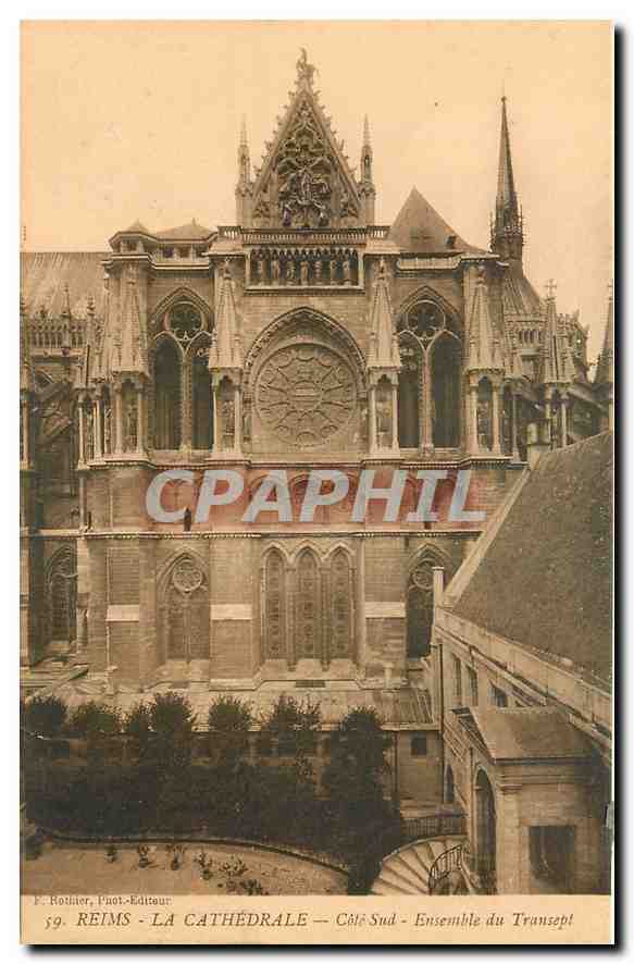 CPA Reims La Cathedrale Cote Sud Ensemble du Transept 