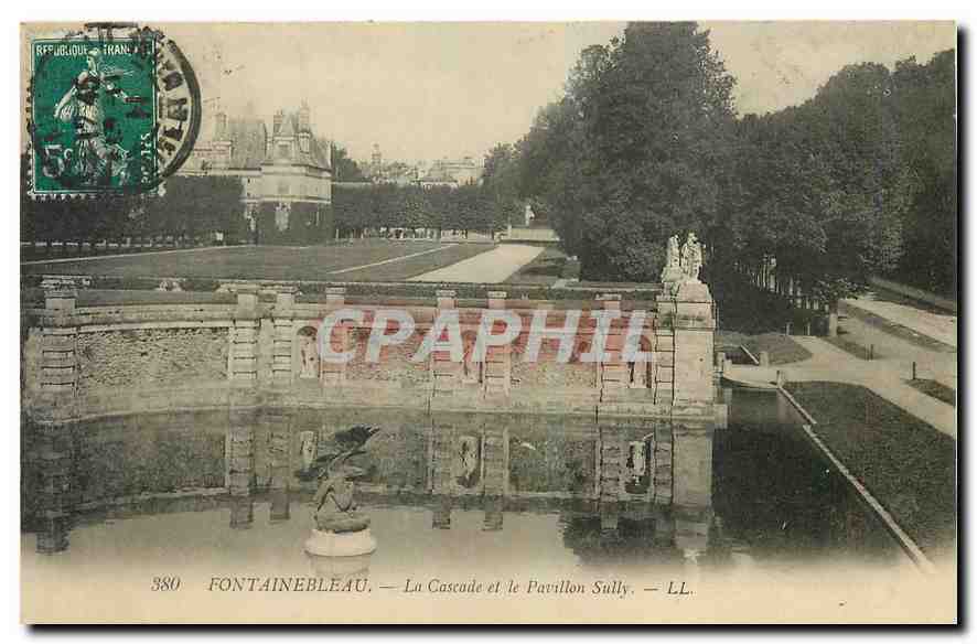 Fontainebleau — La Cascade et le Pavillon Sully — LL. - Recto