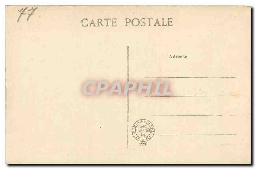 Palais de Fontainebleau - Groite du Jardin des Pins (Ancienne Salle de Bains de la Duchesse d'Etampes) — Collection Artistique n°35 — Verso