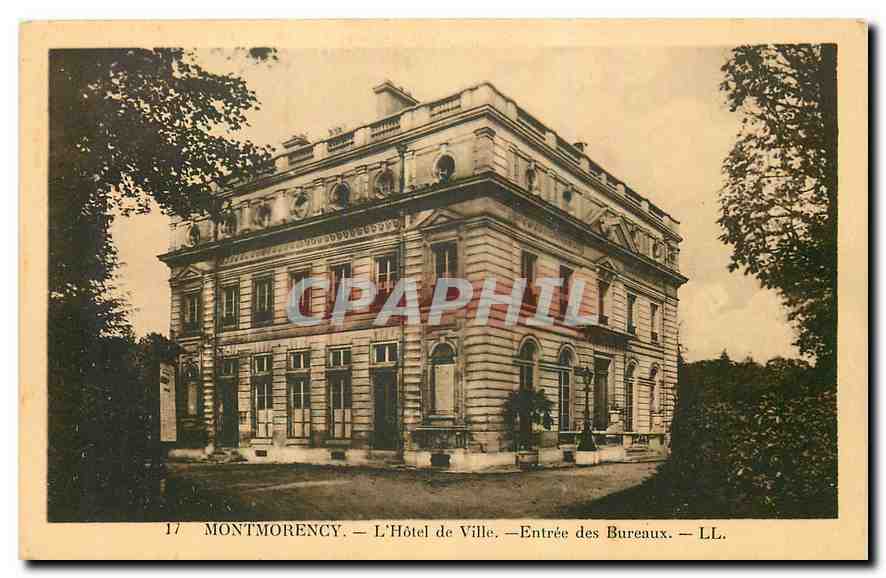 CPA Montmorency l'Hotel de Ville Entree des Bureaux 