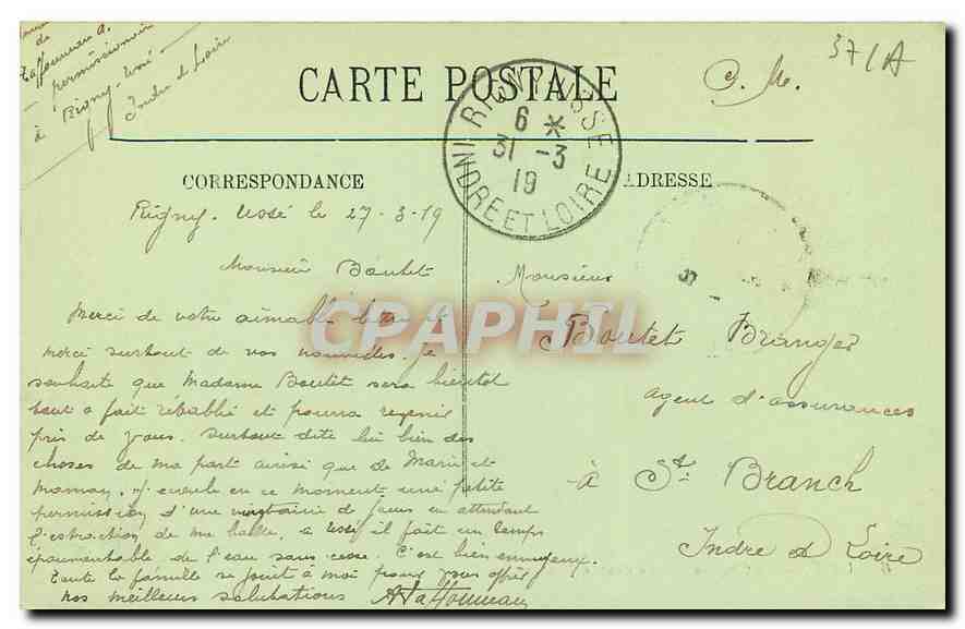 CPA Usse Le Chateau La Cour d'Honneur  — Rückseite