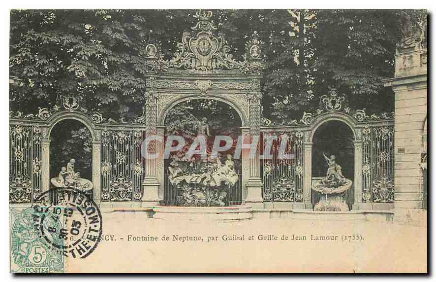 CPA Nancy Fontaine de Neptune par Guibal de Jean Lamour 