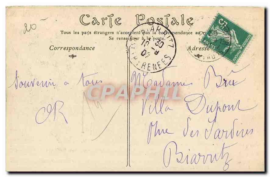 CPA Honfleur Cote de Grace Allee des Bruyeres  — Rückseite