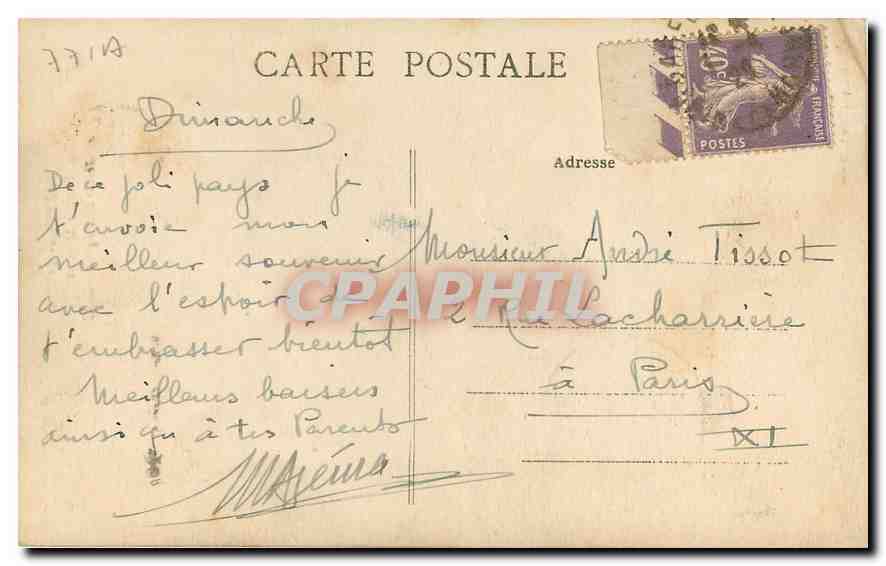 CPA Moret sur Loing Vieilles Maisons et abside de l'Eglise  — Verso