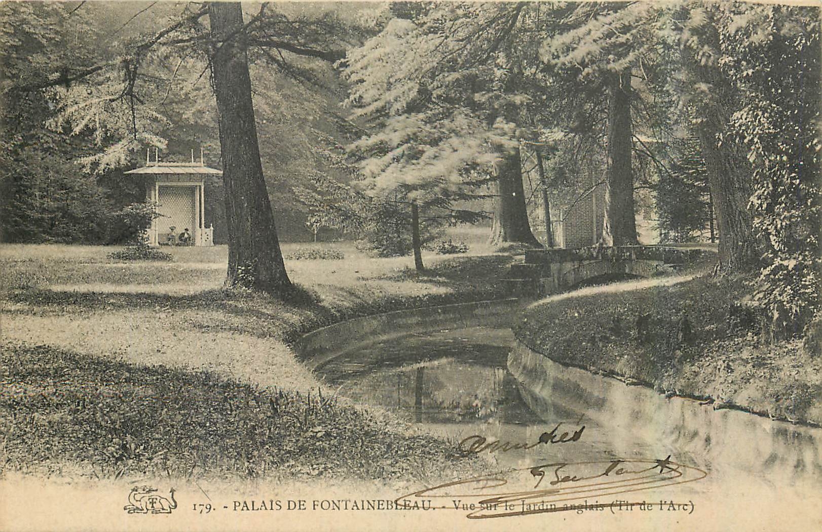 Palast von Fontainebleau — Ansicht des englischen Gartens (Tir de l'Arc) — Verlag: Unbekannt, Nr. 179