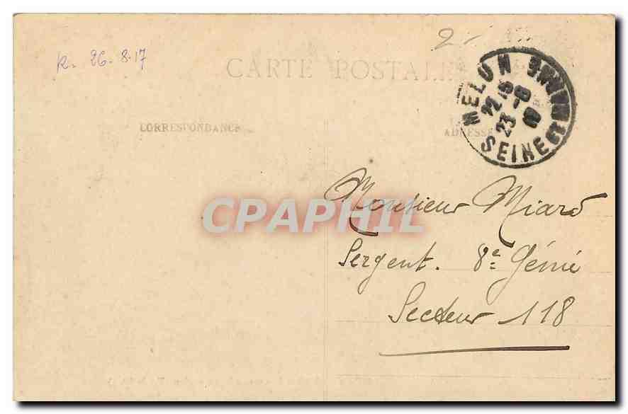 Palast von Fontainebleau — Ansicht des englischen Gartens (Tir de l'Arc) — Verlag: Unbekannt, Nr. 179 — Rückseite