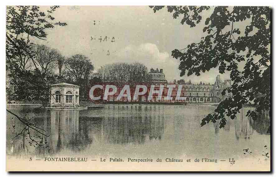 Fontainebleau — Das Schloss. Perspektive des Schlosses und des Sees — LL