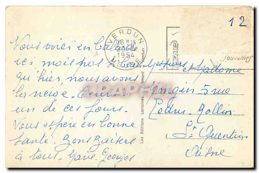 CPA Verdun  — Rückseite