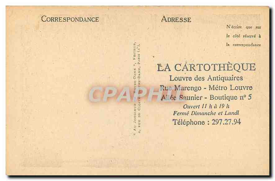 CPA Paris Notre Dame Stalles de son Eminence le Cardinal  — Rückseite