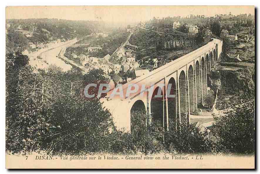CPA Dinan Vue generale sur le Viaduc 