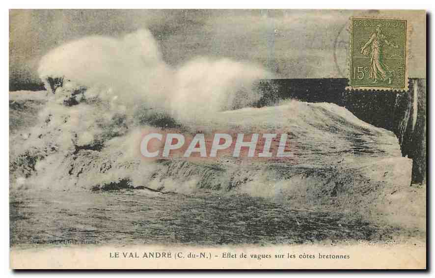 CPA Le Val Andre C du N Effet de vagues sur les cotes bretonnes 