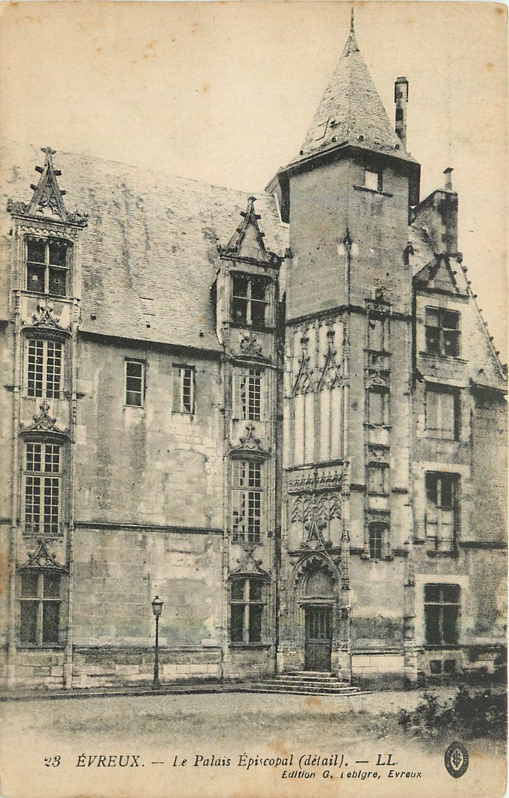 CPA Evreux Le Palais Episcopal Detail 