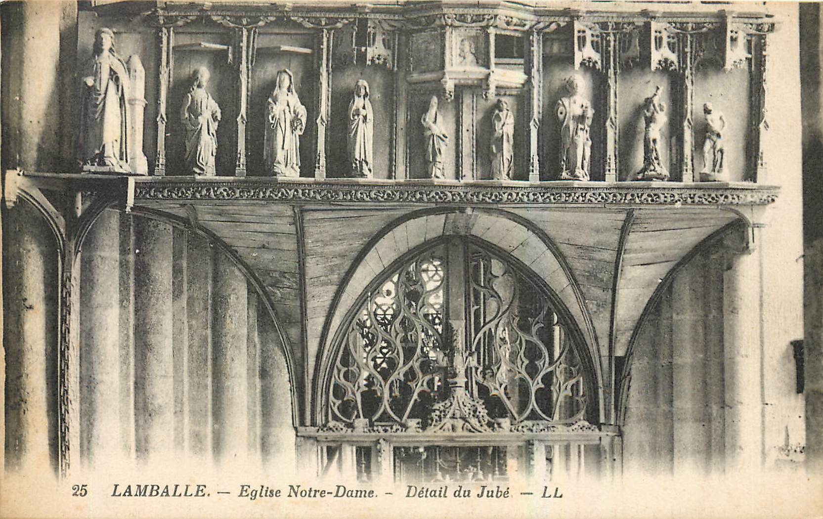 CPA Lamballe Eglise Notre Dame Detail du Jube 