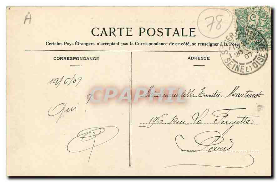 CPA Saint Germain en Laye Grille du Partierre  — Back