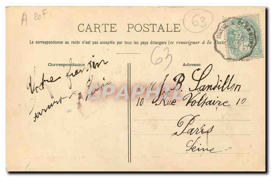 CPA Auvergne Sommet du Puy de Dome Observatoire et Ruines du Temple de Mercure  — Verso