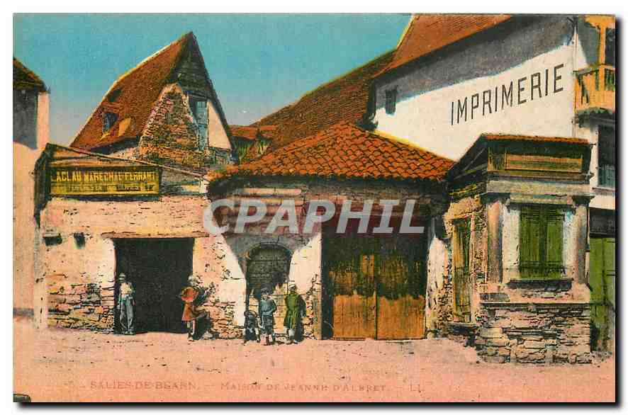 CPA Salies de Bearn Maison de Jeanne d'Albret Imprimerie
