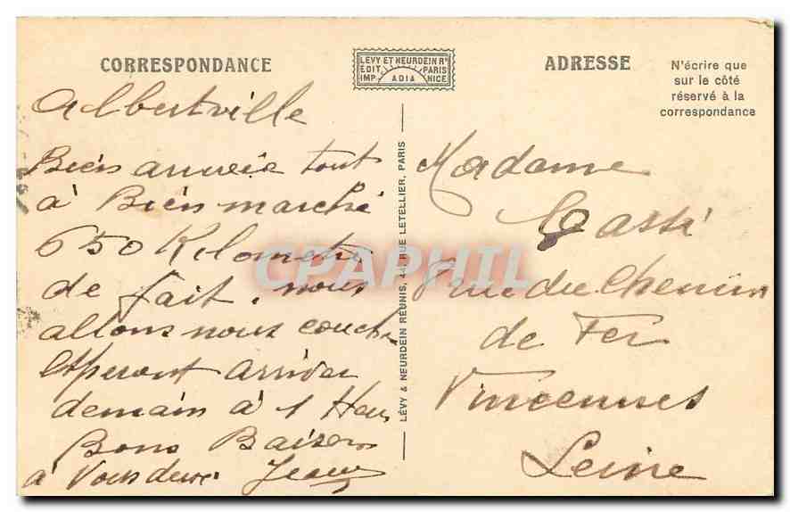 CPA Aix les Bains La Chambotte et le Lac du Bourget  — Verso