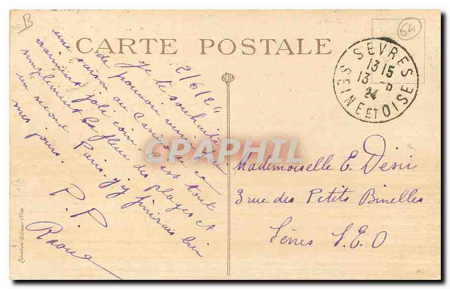 CPA Biarritz Un coin pittoresque de la Plage  — Verso