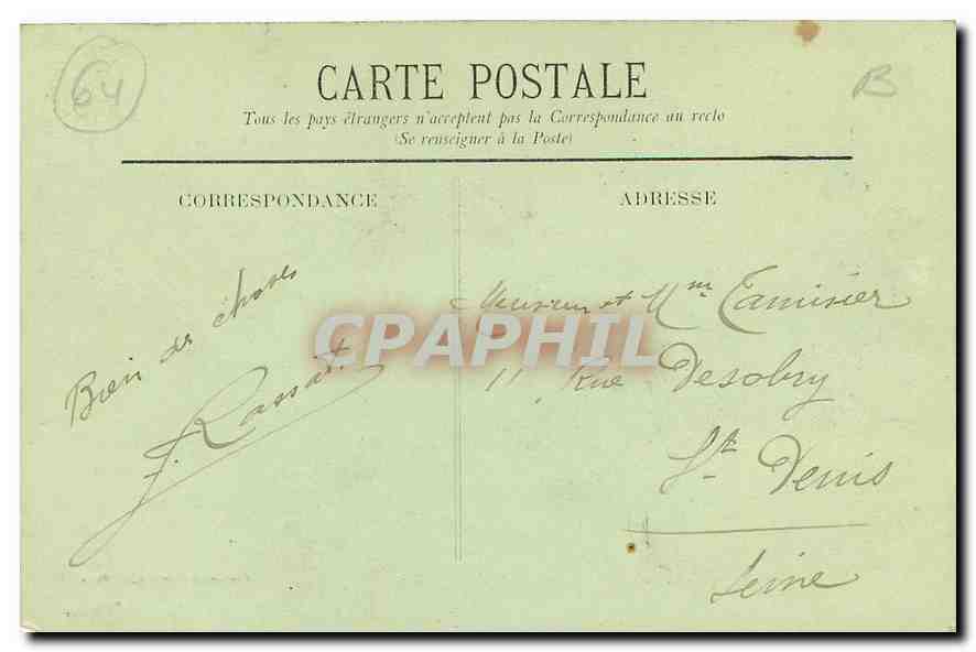CPA Biarritz Artistique Etude de Vagues  — Verso
