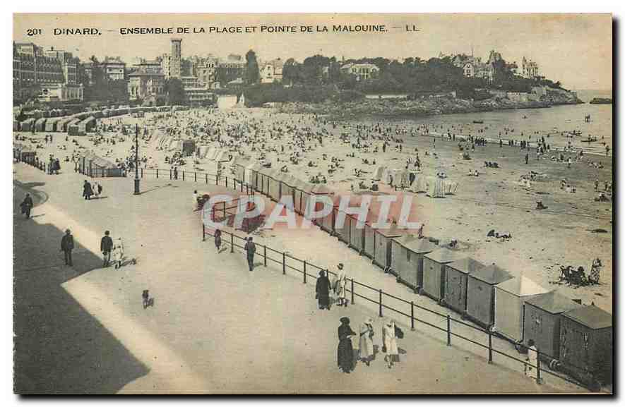CPA Dinard Ensemble de la Plage et Pointe de la Malouine 