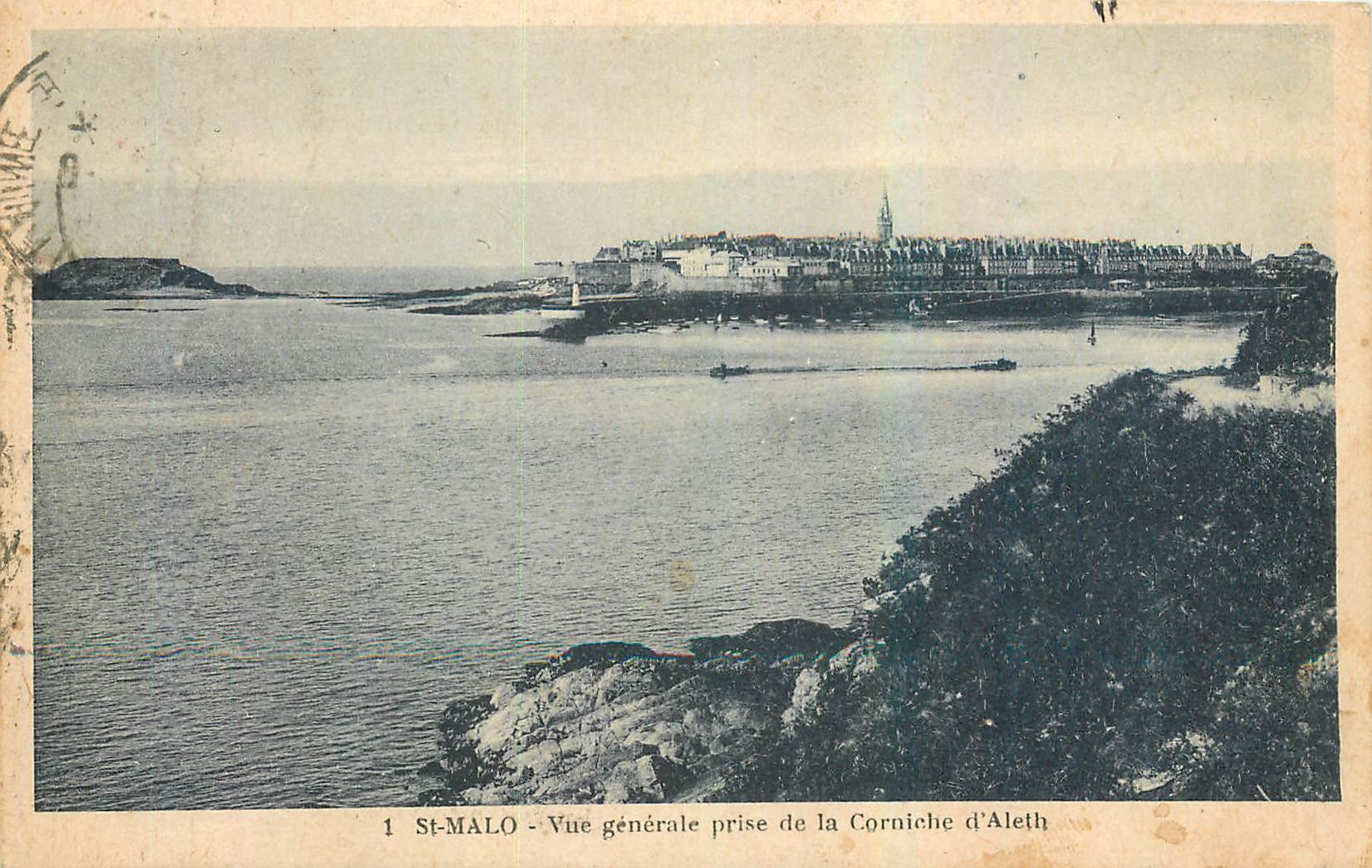 St-Malo - Vue générale prise de la Corniche d'Aleth — Édition R. La Pêche, St-Malo, n°1
