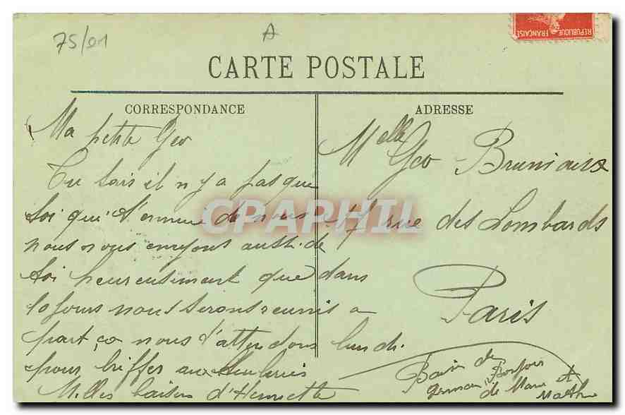 CPA Paris Le Jardin des Tuileries et la Rue de Rivoli  — Rückseite