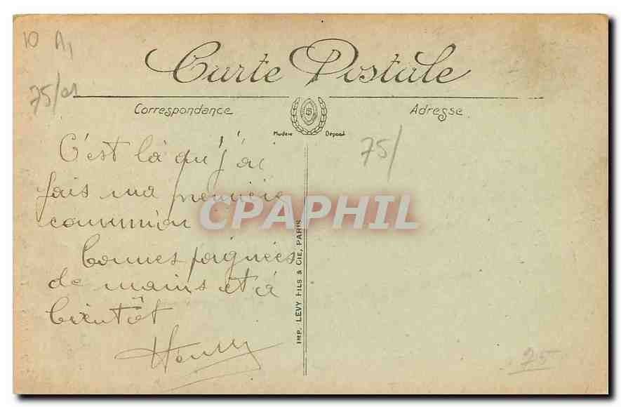 CPA Paris La Sainte Chapelle  — Verso