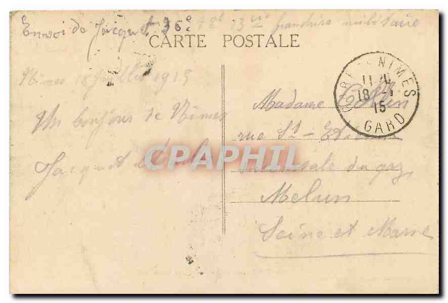 CPA Montpellier Le Peyrou et Louis XIV  — Rückseite