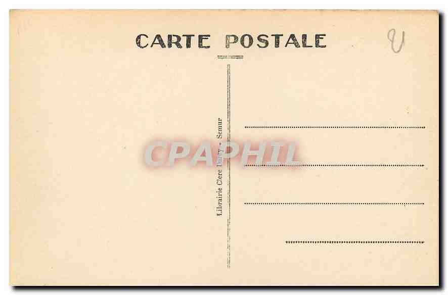 CPA Environs de Semur Lac de Pont Garage a autos et Hotel Metais  — Rückseite