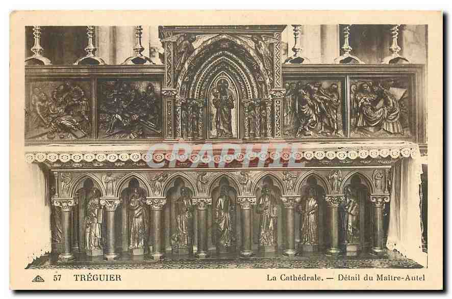 CPA Treguier La Cathedrale Detail du Maitre Autel 