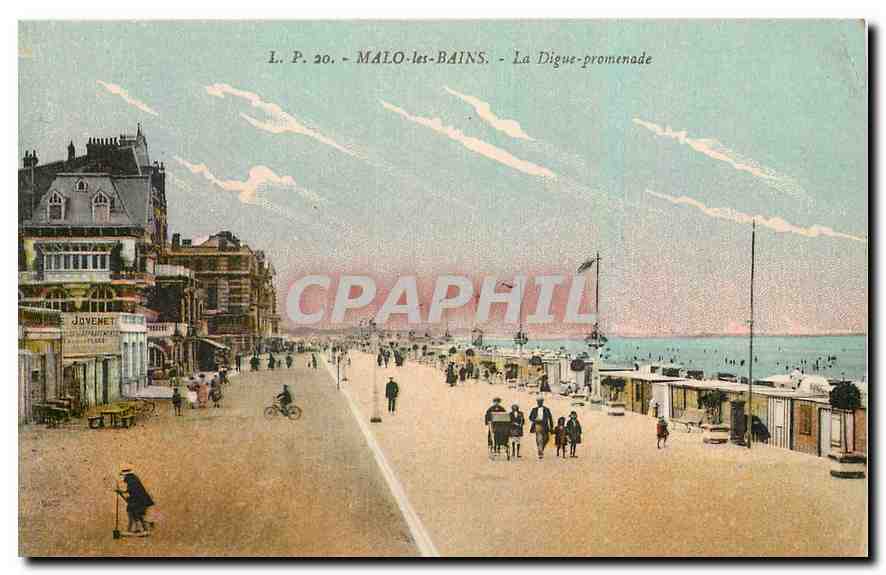 CPA Malo les Bains La Digue promenade 