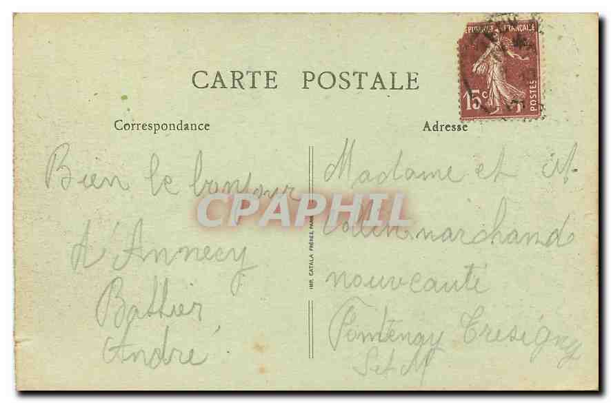 Lac d'Annecy — Châteaux d'Héré (XVe siècle), de Duingt, Talloires et les Dents de Lanfon — B. P. 252, La Savoie — Verso