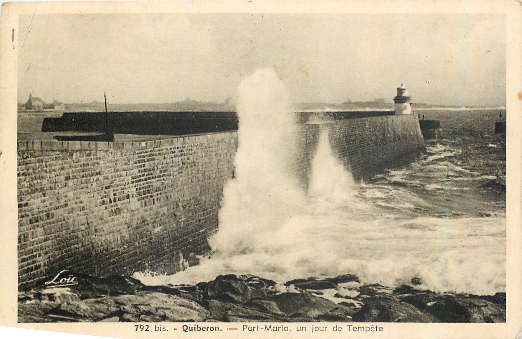 CPA Quiberon Port Maria un jour de Tempete 