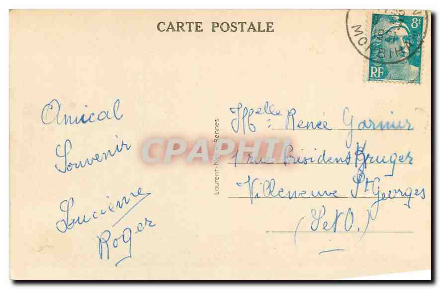 CPA Quiberon Port Maria un jour de Tempete  — Rückseite
