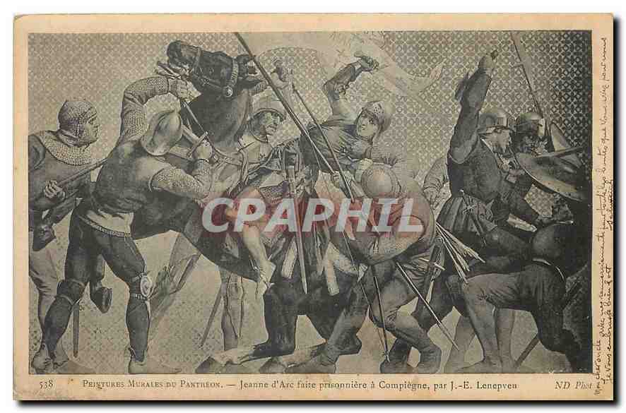 CPA Peintures Murales du Pantheon Jeanne D'Arc faire prisonniere a Compiegne 