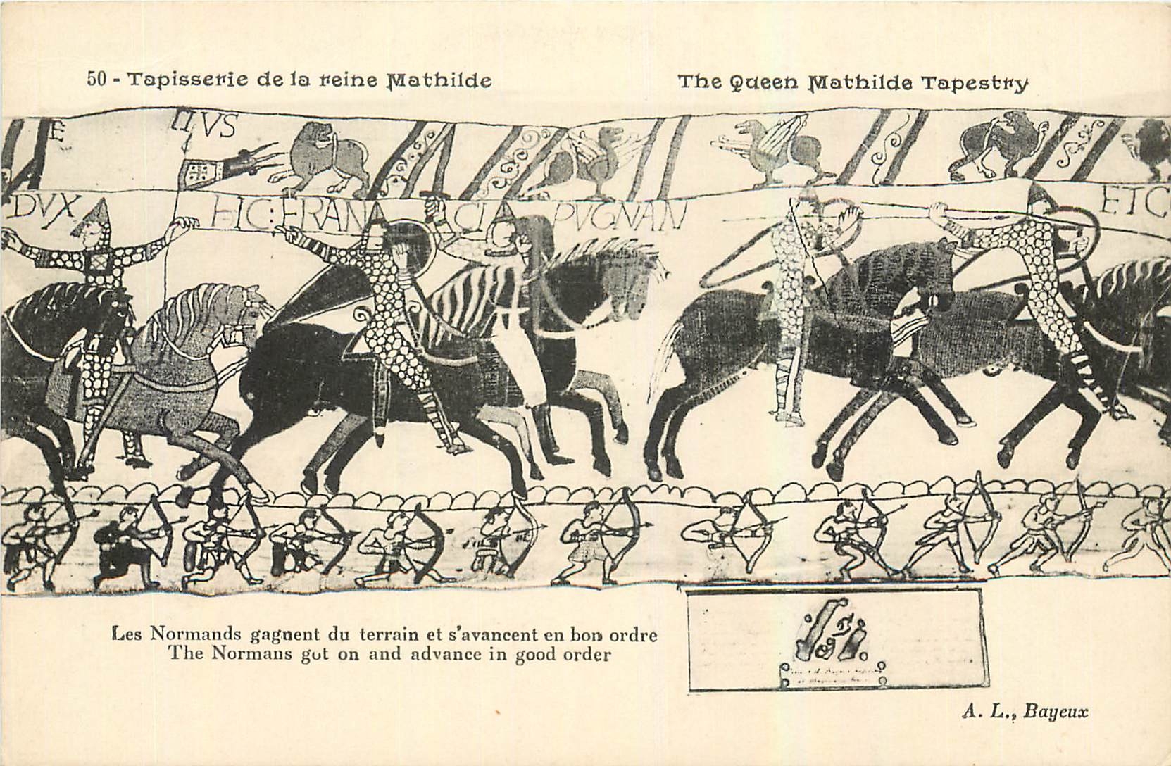 CPA Tapisserie de la Reine Mathide Bayeux Les Normands