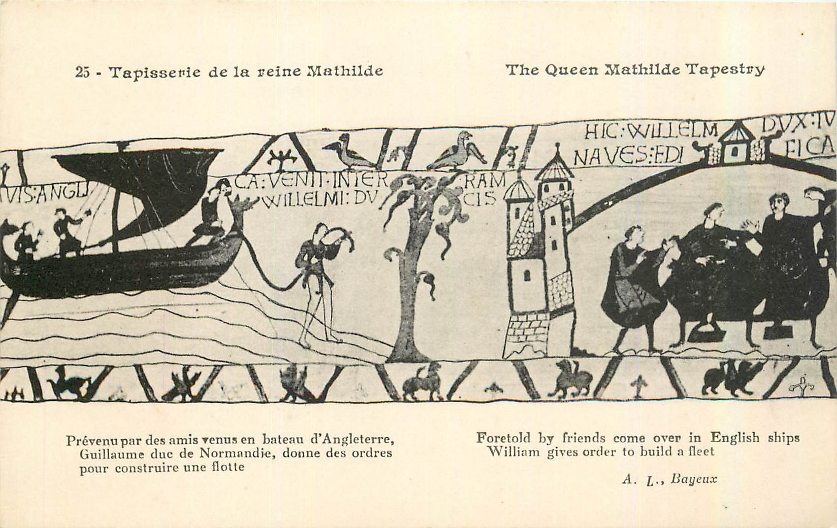 CPA Tapisserie de la Reine Mathilde Prevenu par des amis en bateau d'Angleterre Guillaume duc de Nor