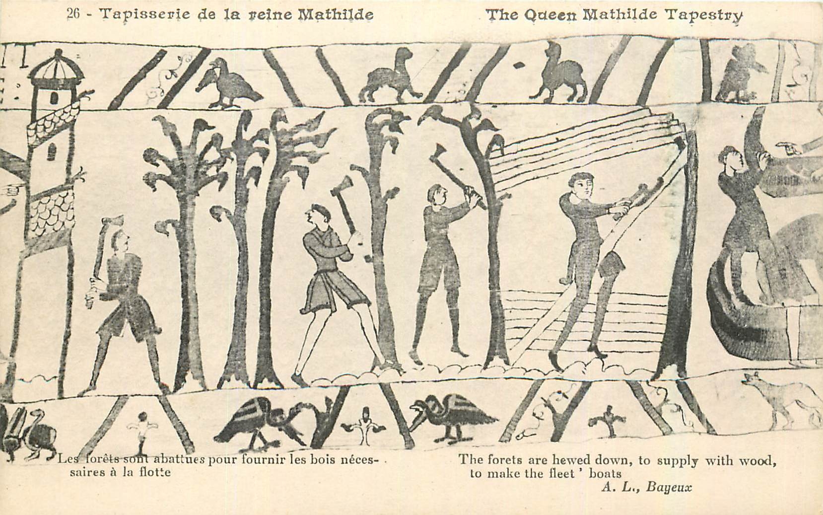 CPA Tapisserie de la Reine Mathilde Les forets sont abattues