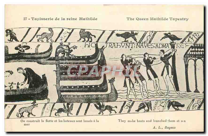 CPA Tapisserie de la Reine Mathilde On construit la flotte