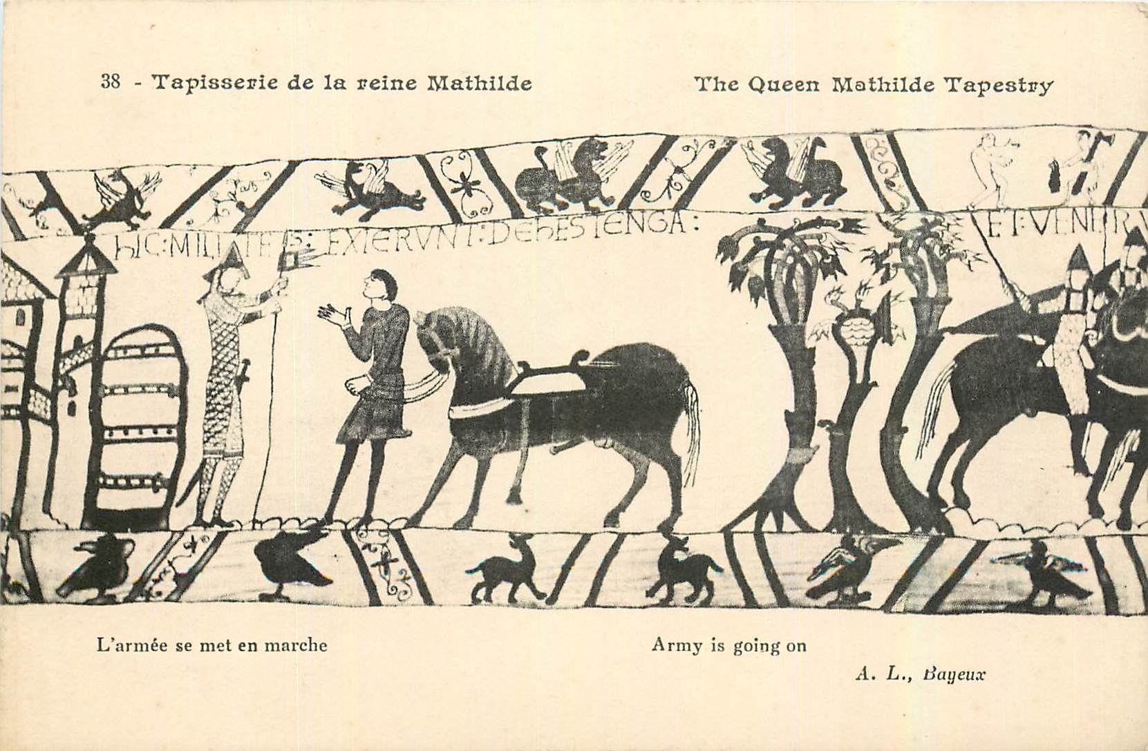 CPA Tapisserie de la Reine Mathilde L'armee se met en marche