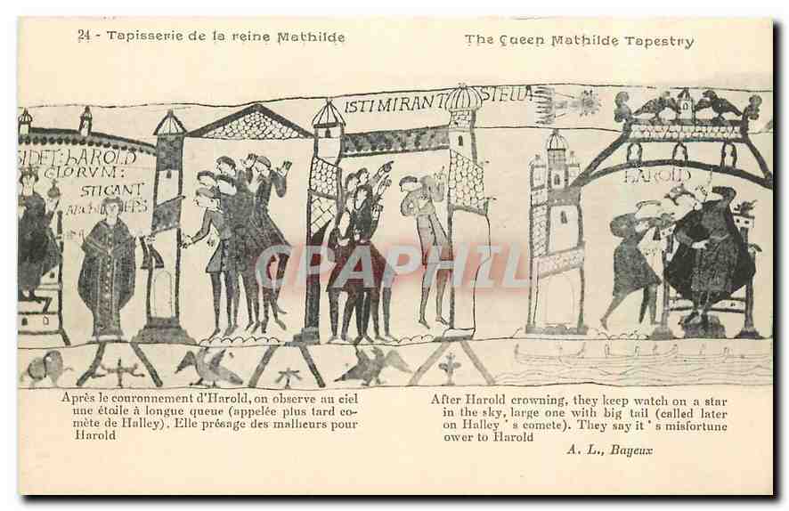 CPA Tapisserie de la Reine Mathilde Apres le couronnement d'Harold