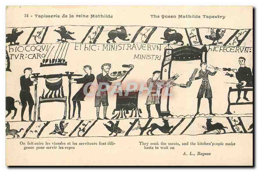 CPA Tapisserie de la Reine Mathilde On fait cuire les viandes et les serviteurs