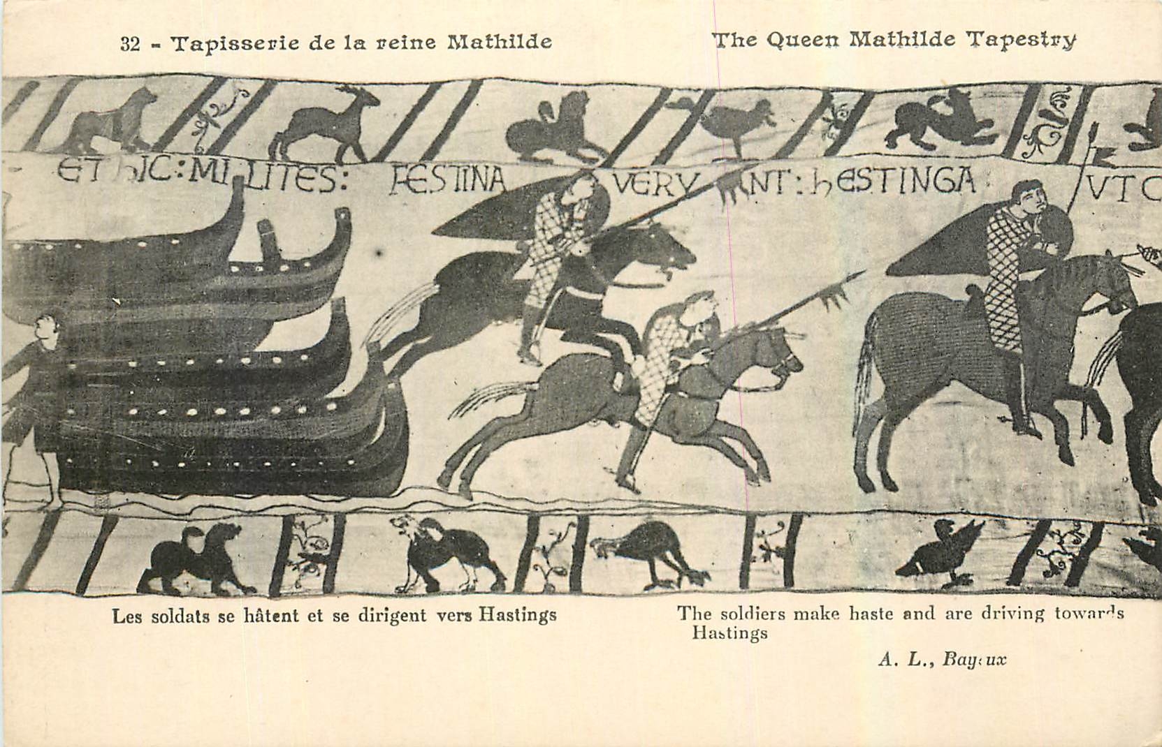 CPA Tapisserie de la Reine Mathilde Les soldats se hatent et se dirigent vers Hastings