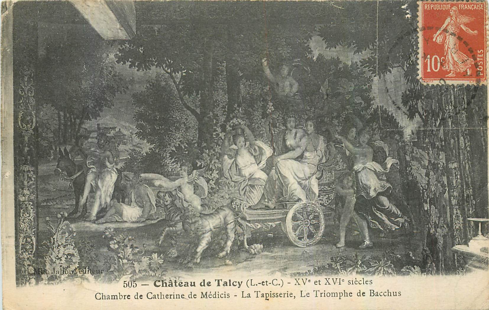 CPA Chateau de Talcy L et C Chambre de Catherine de Medicis La tapisserie Le Triomphe de Bacchus 