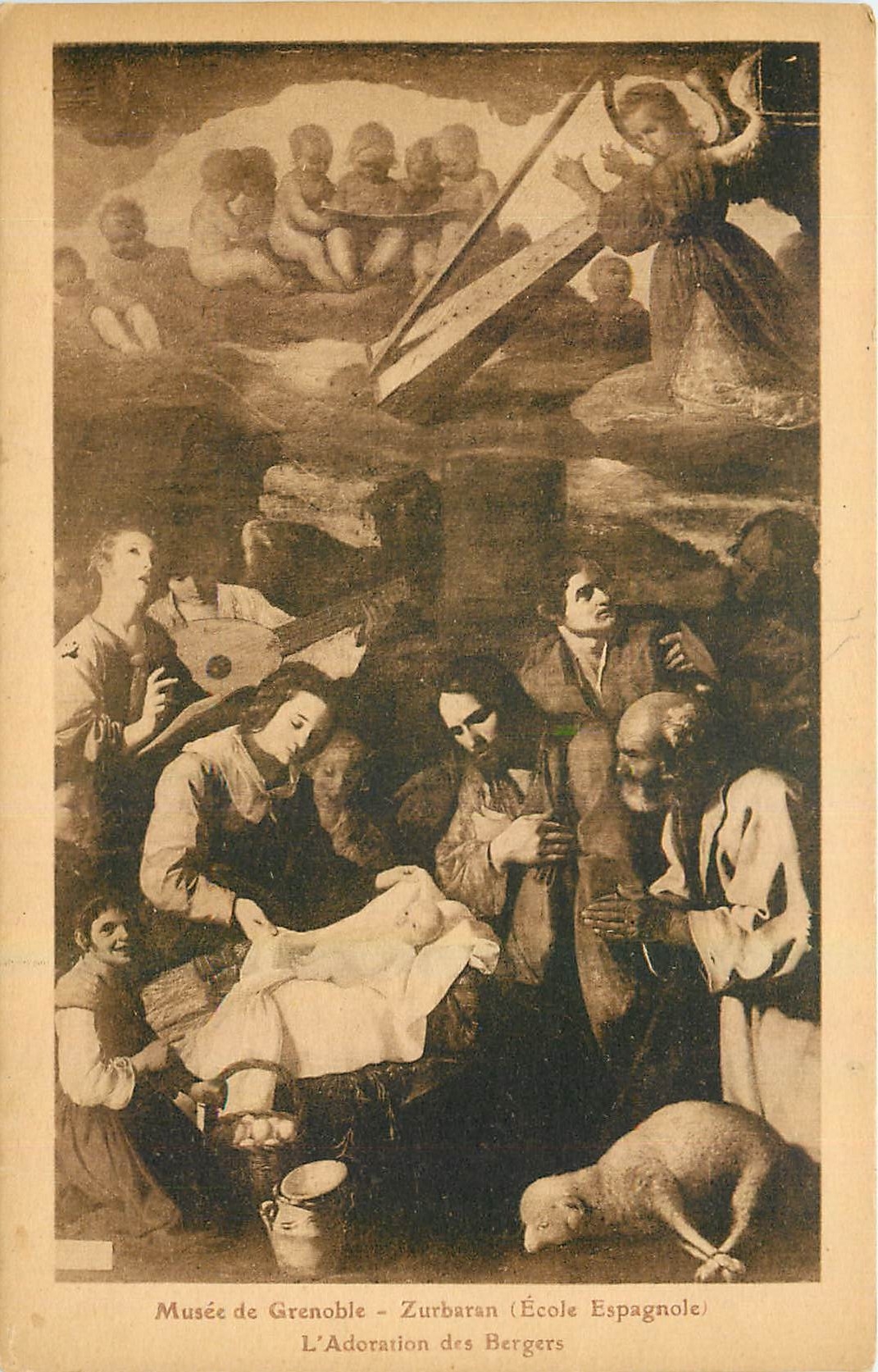 CPA Musee de Grenoble Zurbaran Ecole Espagnole L'Adoration des Bergers 