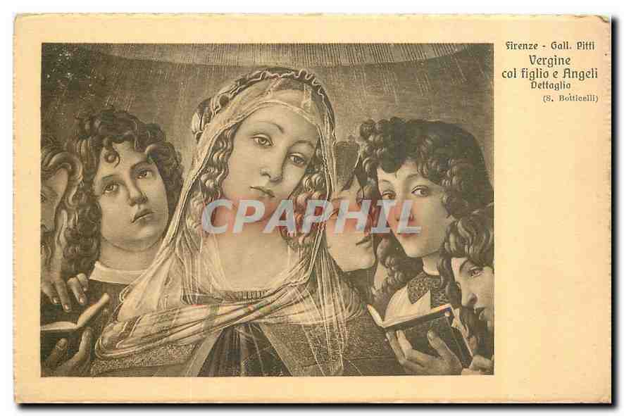 CPA Firenze Gall Pitti Vergine col figlio e Angeli Dettaglio 