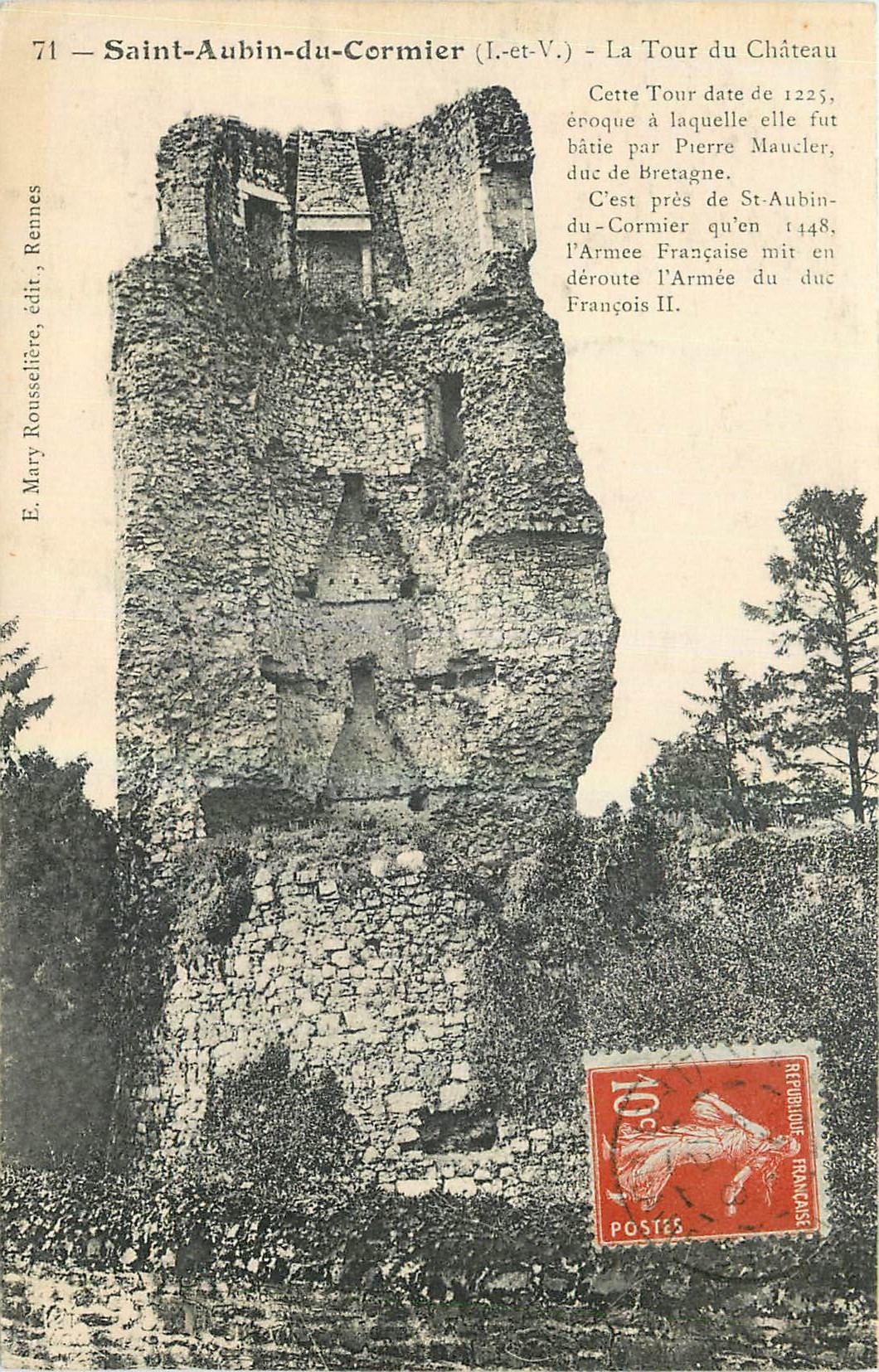 CPA Saint Aubin du Cormier I et V La Tour du Chateau 