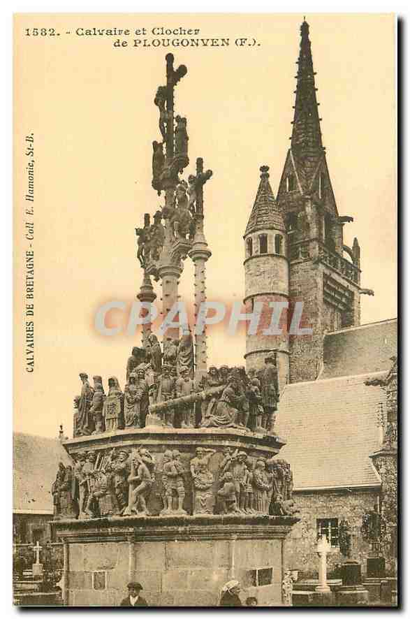 CPA Calvaires de Bretagne Calvaire et Clocher de Plougonven 