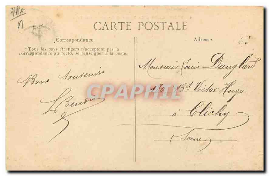 CPA Versailles La Marne et facade sur le Parc  — Verso